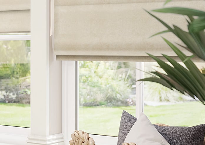 Florence Faux Suede, Stone - Motorised Roman Blind - Image 5